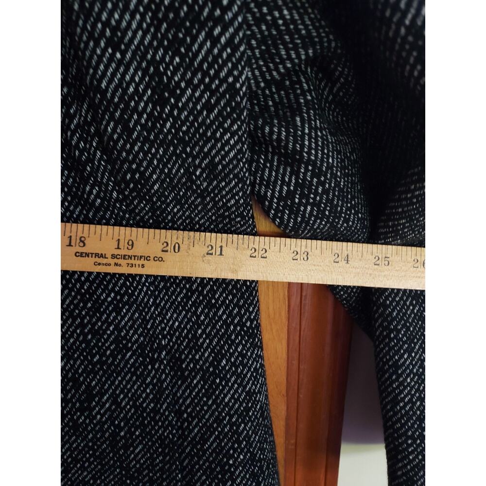 London Fog Women's XL Black/White Herringbone Wool Jacket Lined Pockets buttons - Picture 5 of 8